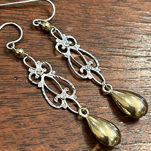Michael Anthony 10K Gold & 925 Silver Dangle Earrings. - Picture 3 of 14